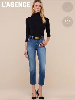 NEW L’Agence Women’s 25 Slim Leg Cropped Jean
